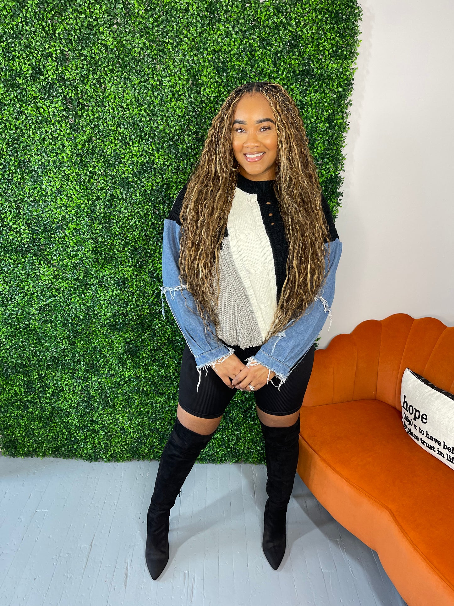 That’s HER Denim Knitted Sweater