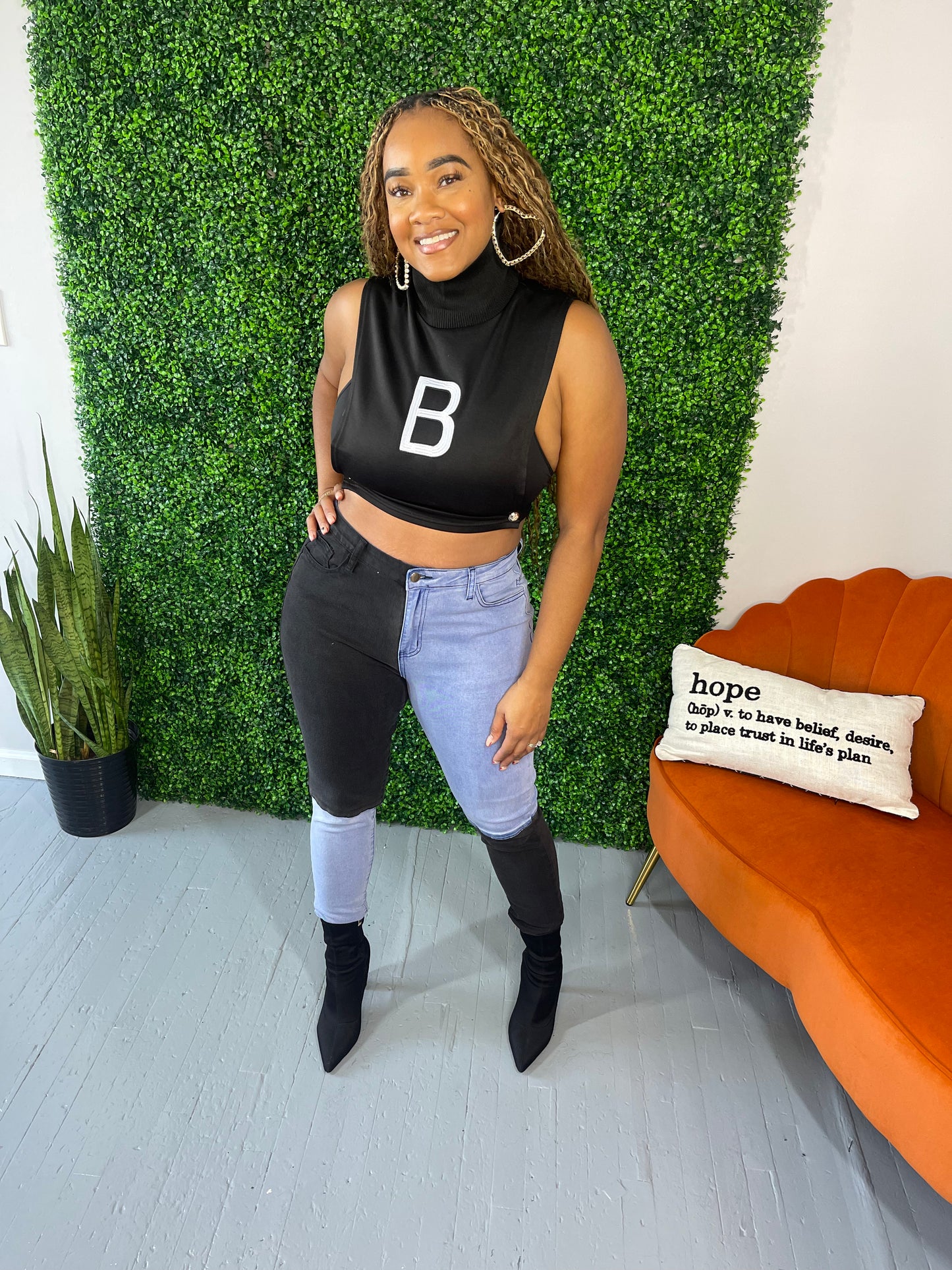 Come Correct Color Block Skinny Jeans