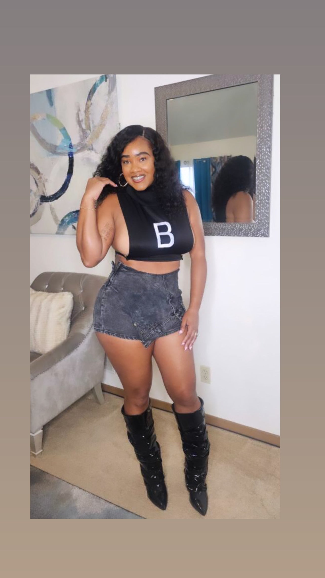 Black Hot Girl Skort
