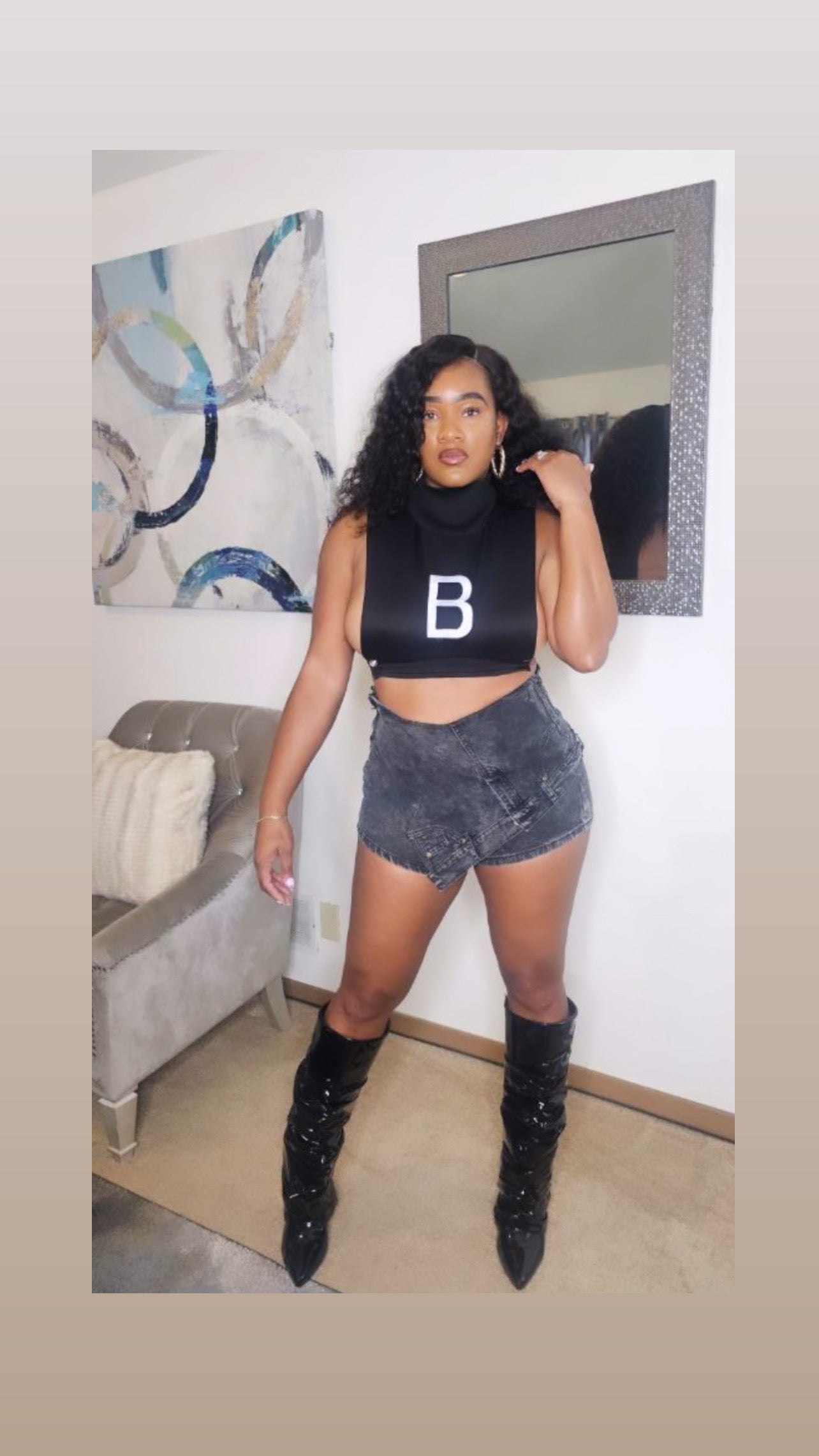 Black Hot Girl Skort